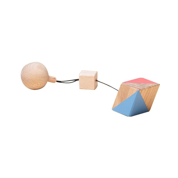 Jucarie din lemn corp geometric romboedru, colorat, pentru carusel / centru de activitati, Mobbli - Manute Creative