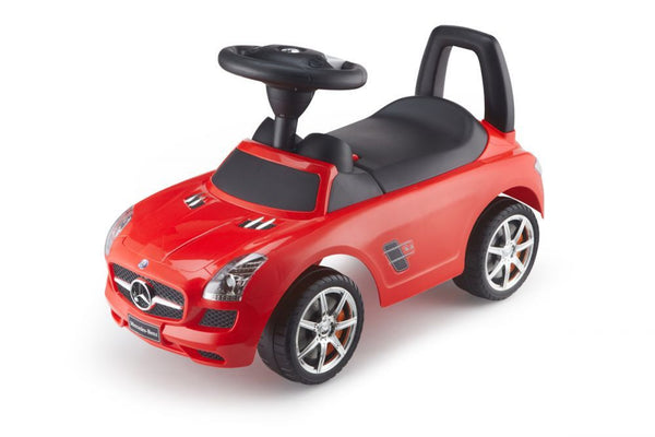 Masinuta Ride-On Pentru Copii, Mercedes SLS AMG, Cu Melodii Si Clanxon, Spatar De Protectie, Volan Multimedia, Rosie