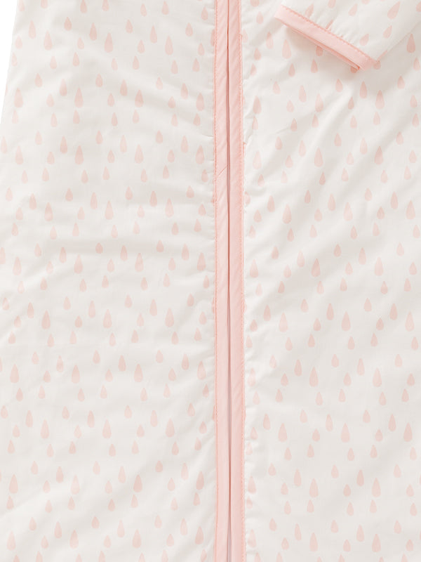Sac de dormit gros, cu maneci detasabile, model Raidrops Pink, 110 cm, Fresk