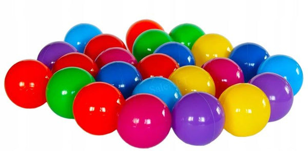 Set 100 de bile multicolore pentru piscina uscata sau cort, Soft Balls, 6 cm, din material plastic moale