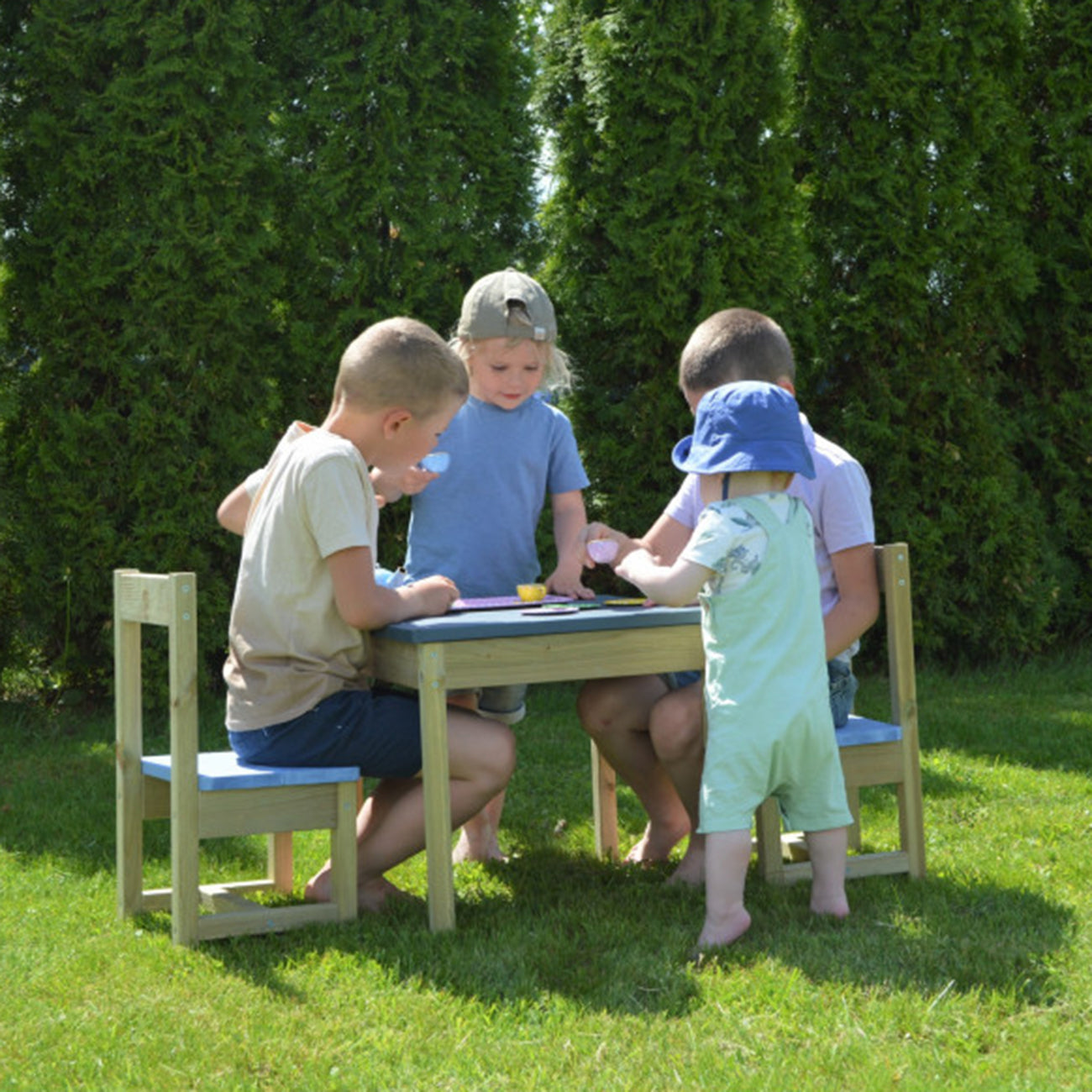 Set masa si scaune de gradina pentru copii (T4), +3 ani, Wendi Toys