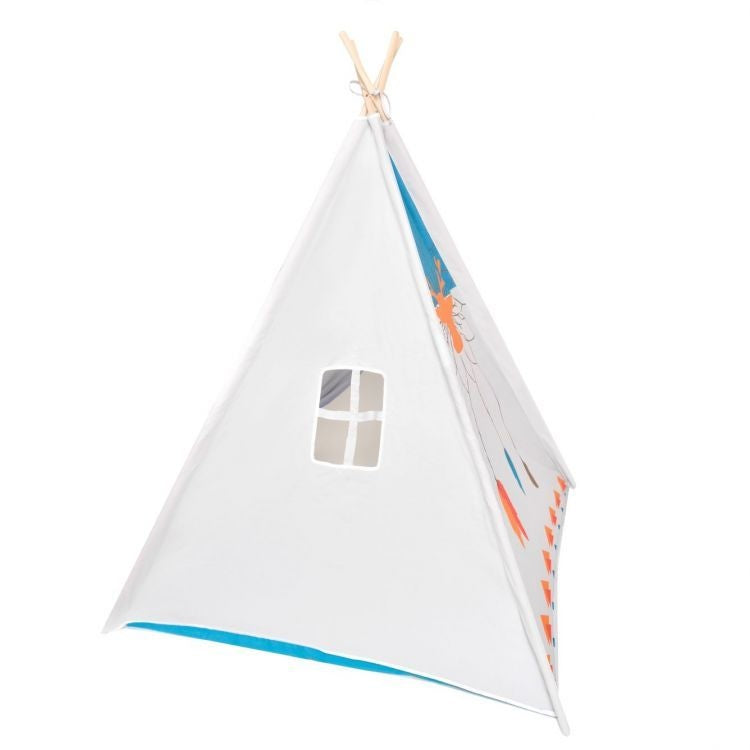 Cort tip indian pentru copii, EcoToys, Wigwam, 120 x 120 x 150 cm, Alb