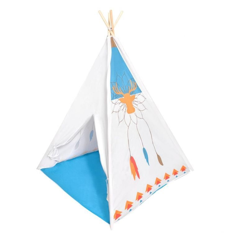 Cort tip indian pentru copii, EcoToys, Wigwam, 120 x 120 x 150 cm, Alb