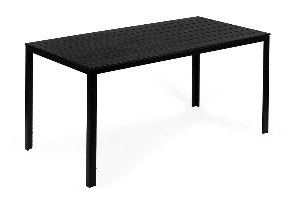 Masa de Gradina, 6 persoane, 156 X 78 cm, otel vopsit cu pulbere, imita lemnul, Modern Home, Black