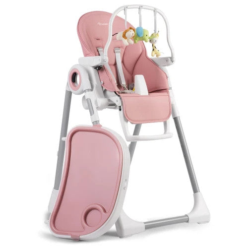 Scaun de masa reglabil, multifunctional, 3in1, Nukido, Belo, Pink, cu bara de jucarii