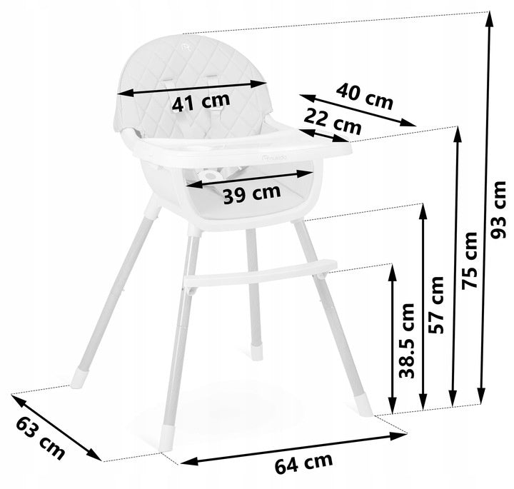 Scaun de masa reglabil, multifunctional, 3in1, pliabil, inaltime reglabila, tava detasabila, Nukido, Lilo, Roz