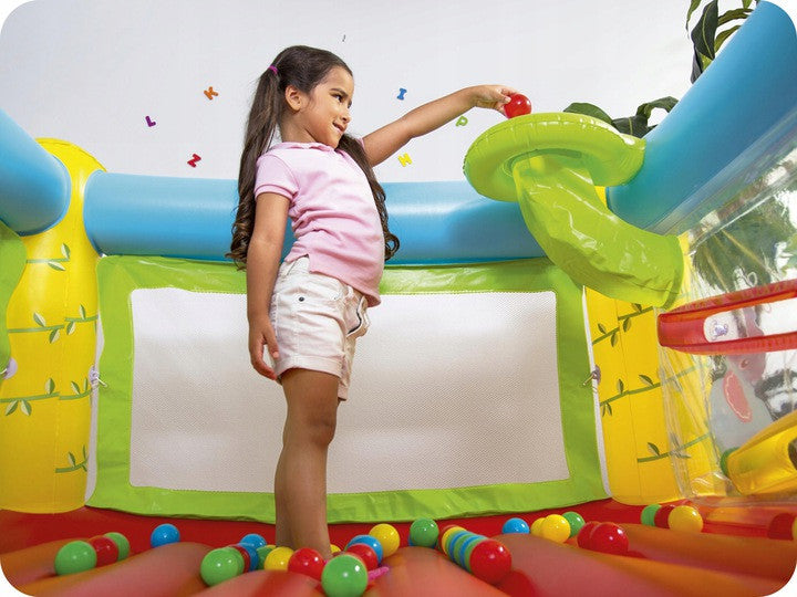 Trambulina gonflabila pentru copii, Bestway, Fisher-Price 175x173x114 cm, cu 25 de bile colorate