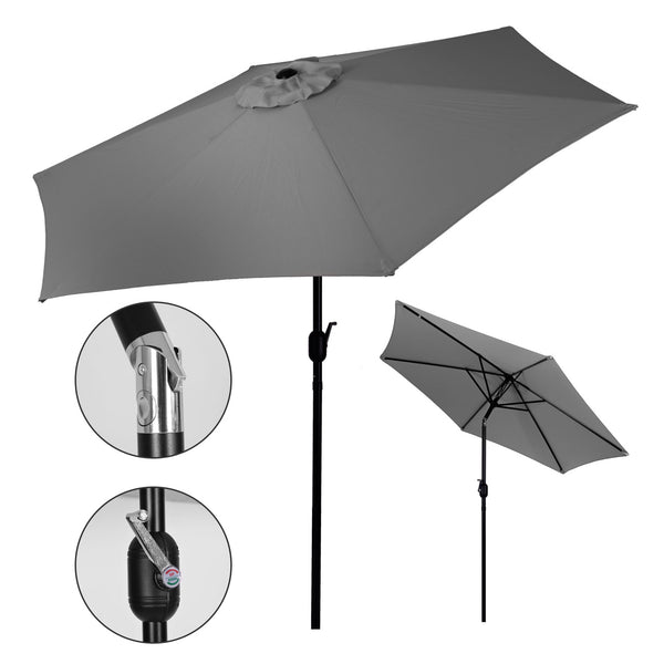 Umbrela Pentru Terasa/Gradina Pliabila, Inclinabila, Diametru 270 cm, Modern Home, Gri