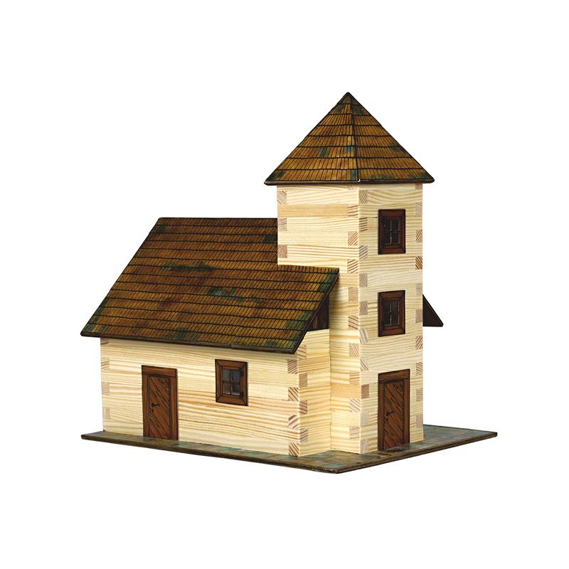Set constructie arhitectura Biserica, 213 piese din lemn, Walachia - Manute Creative