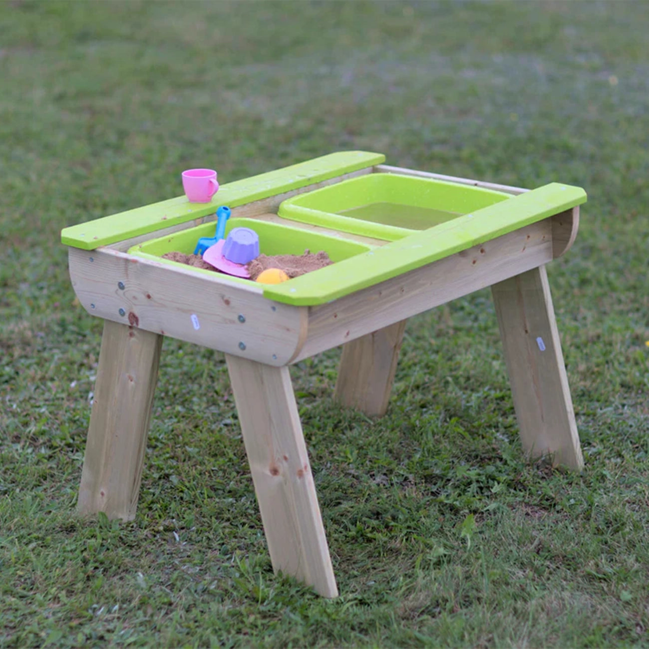 Masa de picnic senzoriala pentru copii, cu loc pentru nisip si apa, +3ani, Wendi Toys
