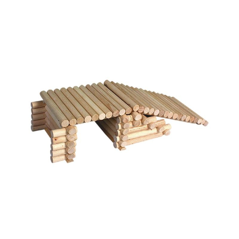 Set constructie arhitectura Vario XL, 184 piese din lemn, Walachia - Manute Creative