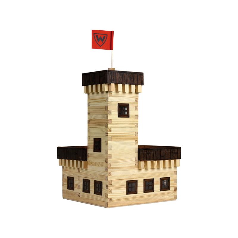 Set constructie arhitectura Castel de vara, 296 piese din lemn, Walachia - Manute Creative