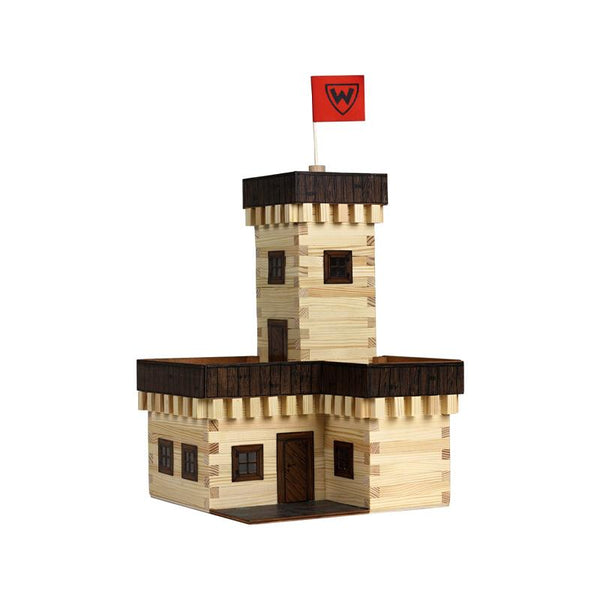 Set constructie arhitectura Castel de vara, 296 piese din lemn, Walachia - Manute Creative