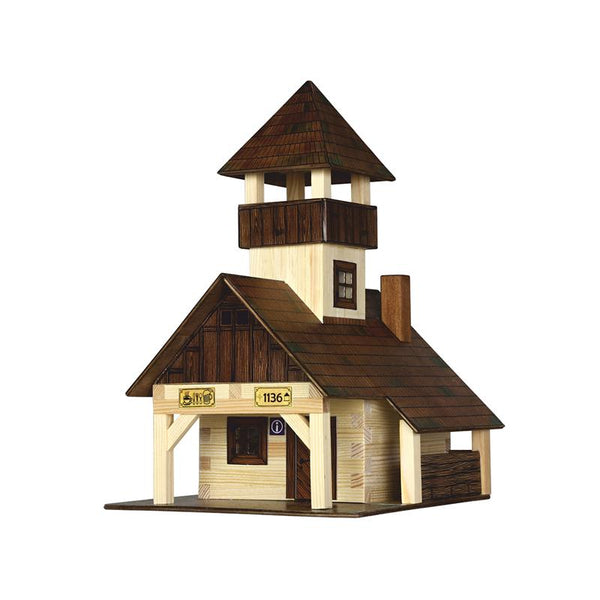 Set constructie arhitectura Refugiu montan, 135 piese din lemn, Walachia - Manute Creative