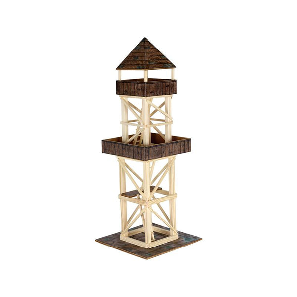 Set constructie arhitectura Turn de observatie, 124 piese din lemn, Walachia - Manute Creative