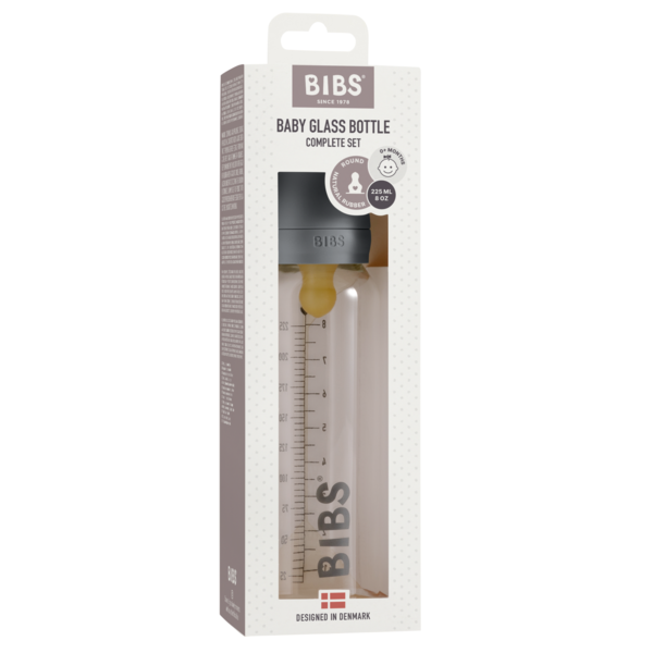 BIBS - Set complet biberon din sticla anticolici, 225 ml, Iron