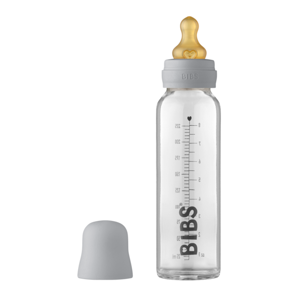 Set complet biberon din sticla anticolici, 225 ml, Cloud, BIBS