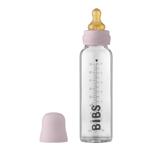 BIBS - Set complet biberon din sticla anticolici, 225 ml, Dusky Lilac