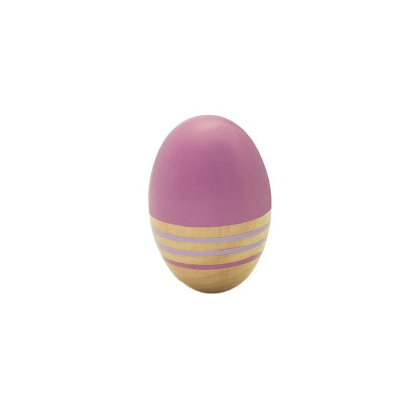 Maraca jucarie muzicala in forma de ou, din lemn, roz, MamaMemo