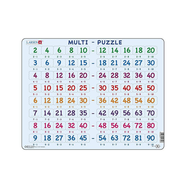 Puzzle maxi Inmultiri cu acelasi numar, orientare tip vedere,  80 de piese, Larsen