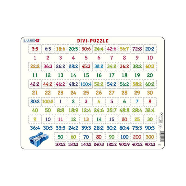 Puzzle maxi Numere intre 1 si 900 si impartiri, orientare tip vedere, 58 de piese, Larsen