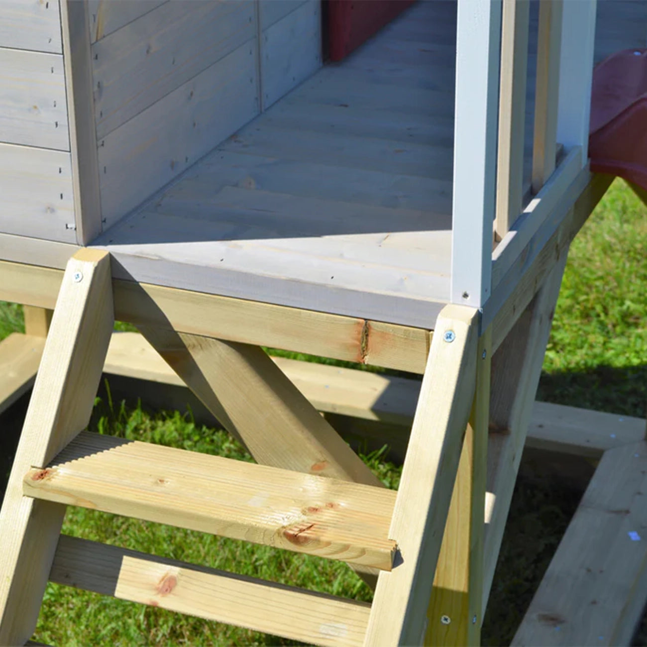 Casuta de gradina pentru copii, Nordic Adventure House cu platforma, loc pentru nisip si tobogan, +3ani, Wendi Toys