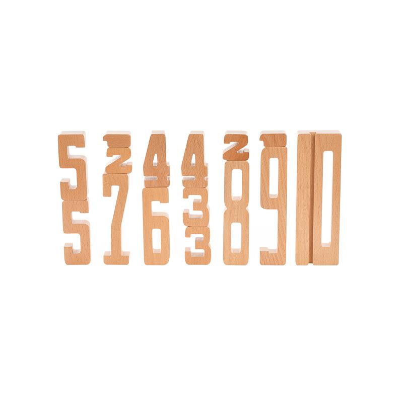 Set cifre din lemn proportionale de la 1 la 10, 15 piese, +3 ani, byAstrup - Manute Creative
