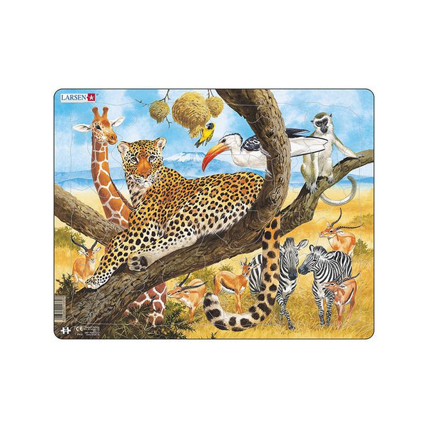 Puzzle maxi Leopard, orientare tip vedere, 48 de piese, Larsen