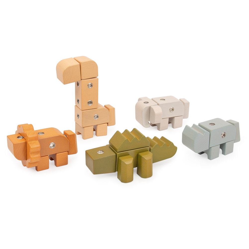 Snap Block Animals, blocuri de constructie din lemn, Guidecraft