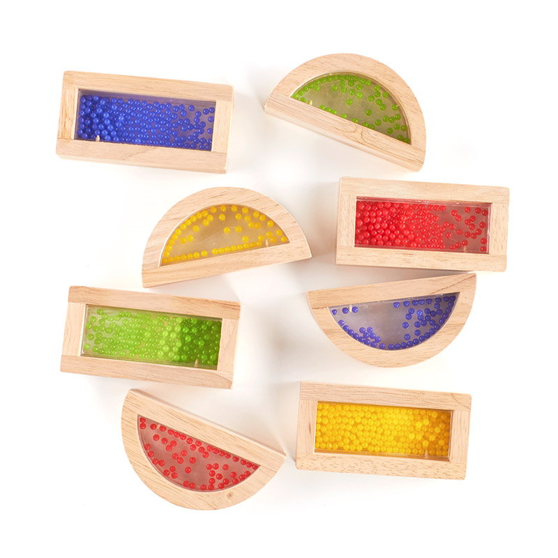 Rainbow Blocks cu margele colorate, Guidecraft
