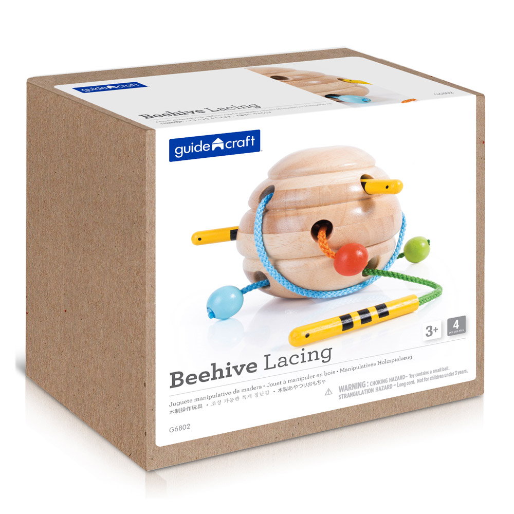 Beehive Lacing, joc cu siret din lemn, Guidecraft