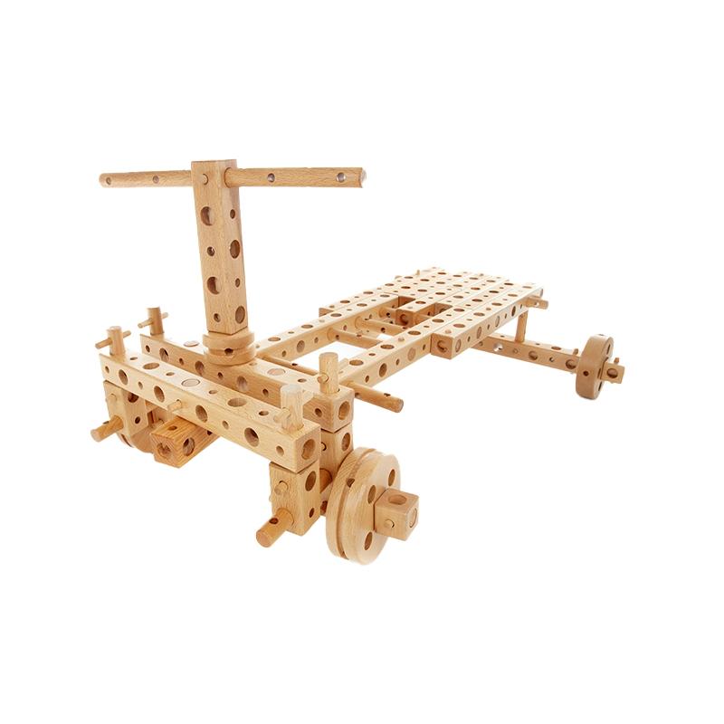 Set constructie mecanica din lemn Pony 01, 120 piese, Pony - Manute Creative