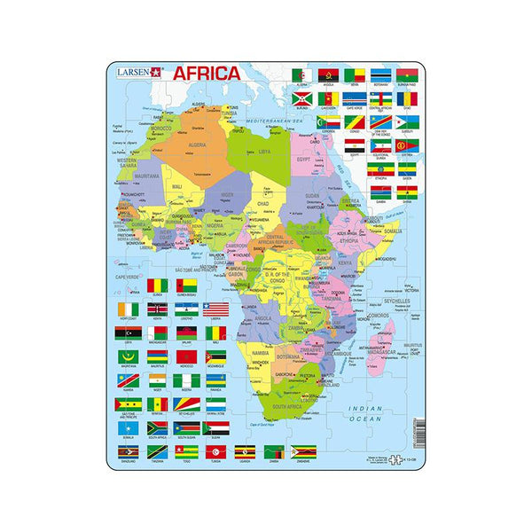 Puzzle maxi Harta Africii, orientare tip portret, 70 de piese, Larsen