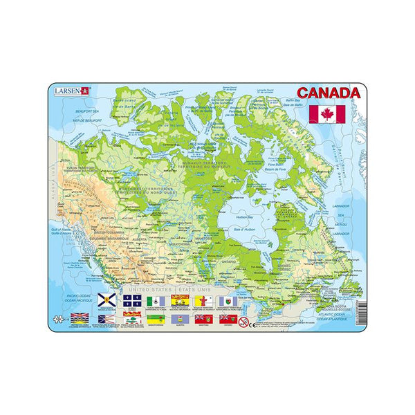 Puzzle maxi Canada, orientare tip vedere, 100 de piese, Larsen