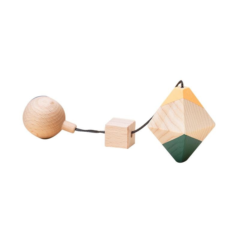 Jucarie din lemn corp geometric octaedru, colorat, pentru carusel / centru de activitati, Mobbli - Manute Creative