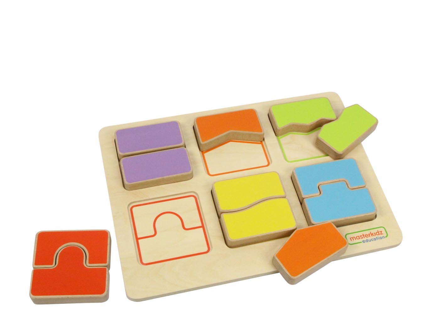 Puzzle sortator forme si culori, din lemn, +2 ani, Masterkidz