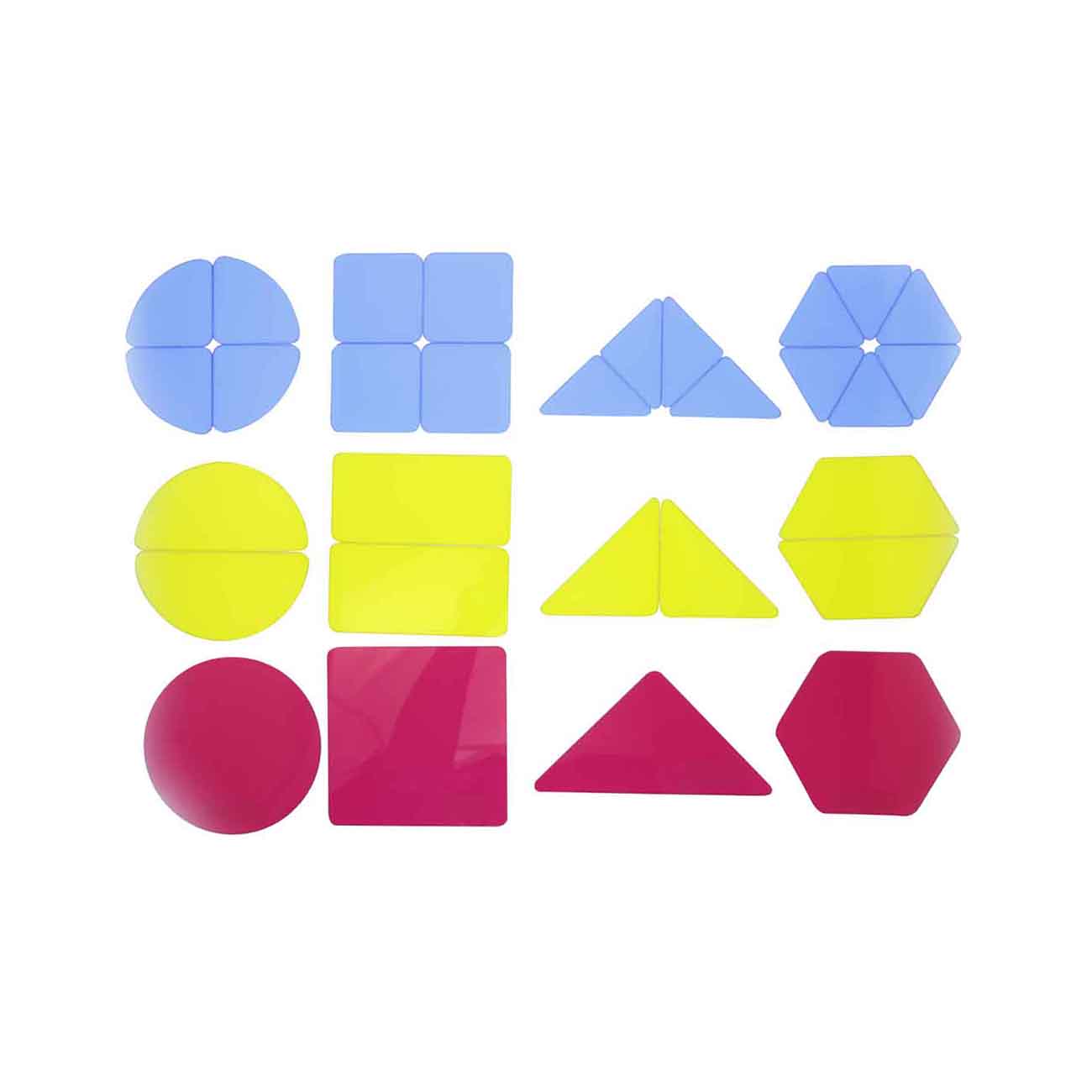 Set de 51 de forme geometrice translucide acrilic colorat, +3 ani, Masterkidz