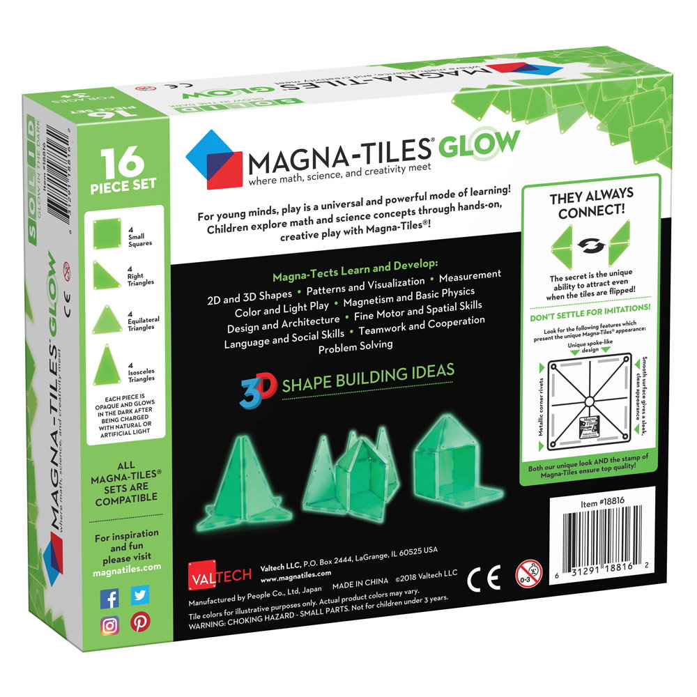 Glow, set magnetic fosforescent, Magna-Tiles