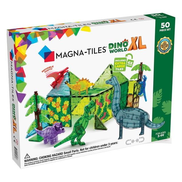 Dino World XL, set magnetic 50 de piese, Magna-Tiles