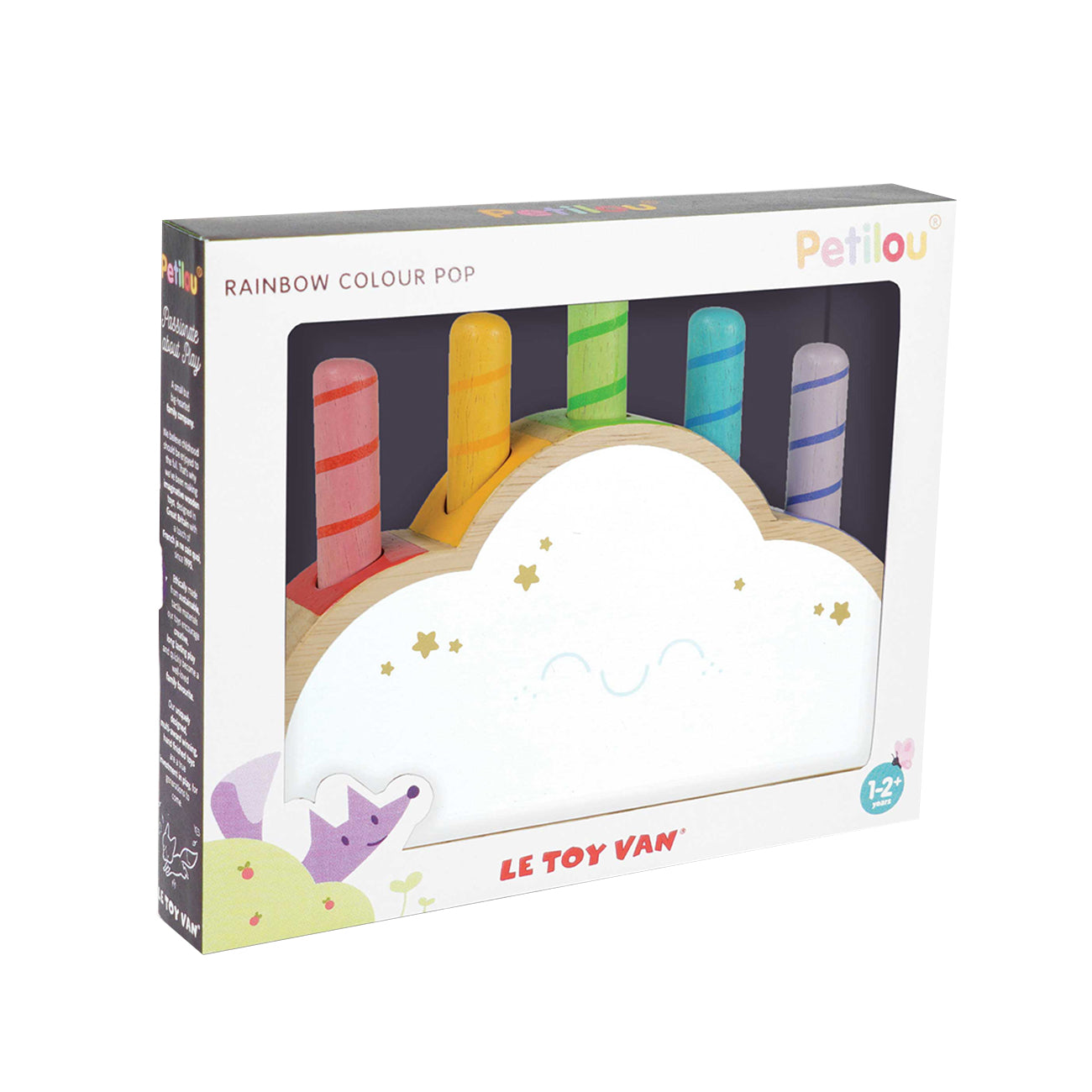 Jucarie din lemn, norisor curcubeu pop, multicolor, +18 luni, Le Toy Van