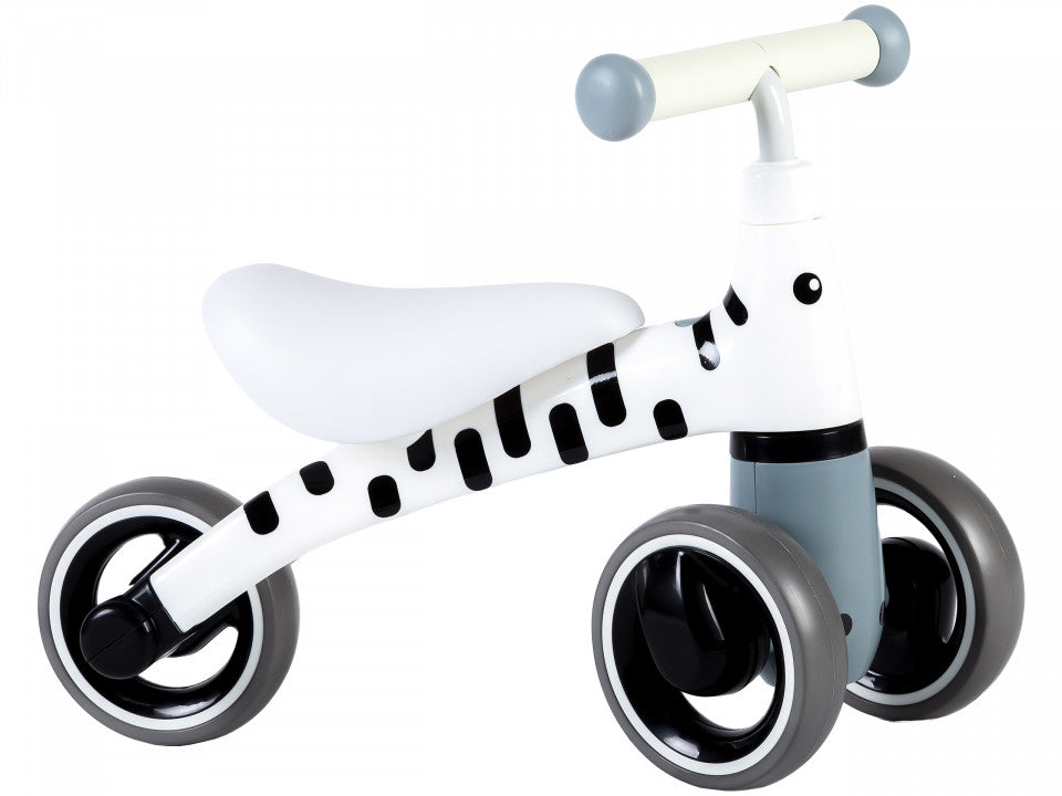 Bicicleta de echilibru, cu 3 roti, pentru interior / exterior, Zebra, pentru copii, 12 - 36 luni, sarcina maxima 20 kg, Ecotoys