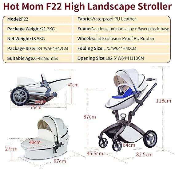 Carucior Copii Hot Mom Premium 3 in 1 Grey, varsta intre 0 si 36 luni, compus din Cadru, Landou si Modul Sport