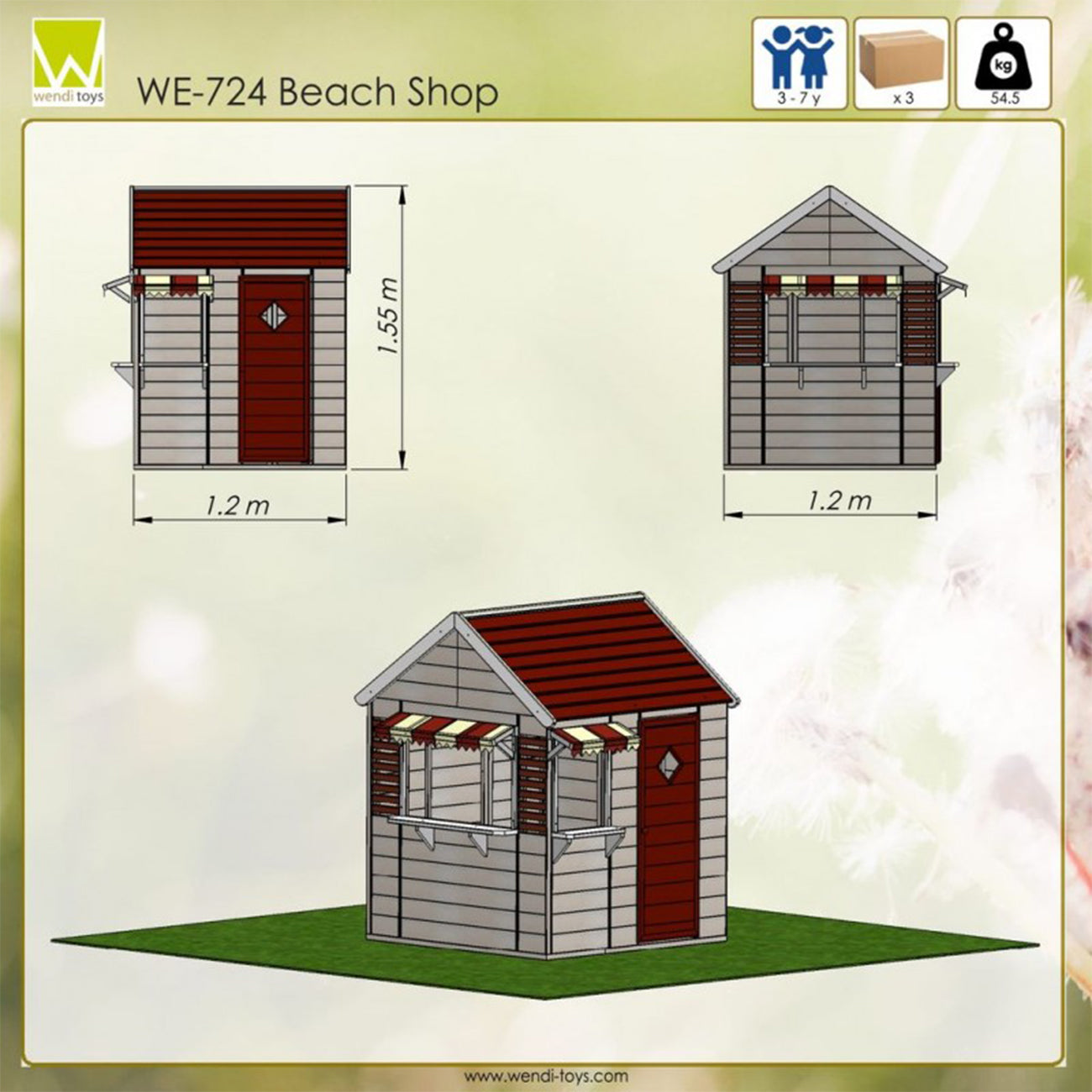 Casuta de gradina Beach Shop pentru copii (M16), +3ani, Wendi Toys