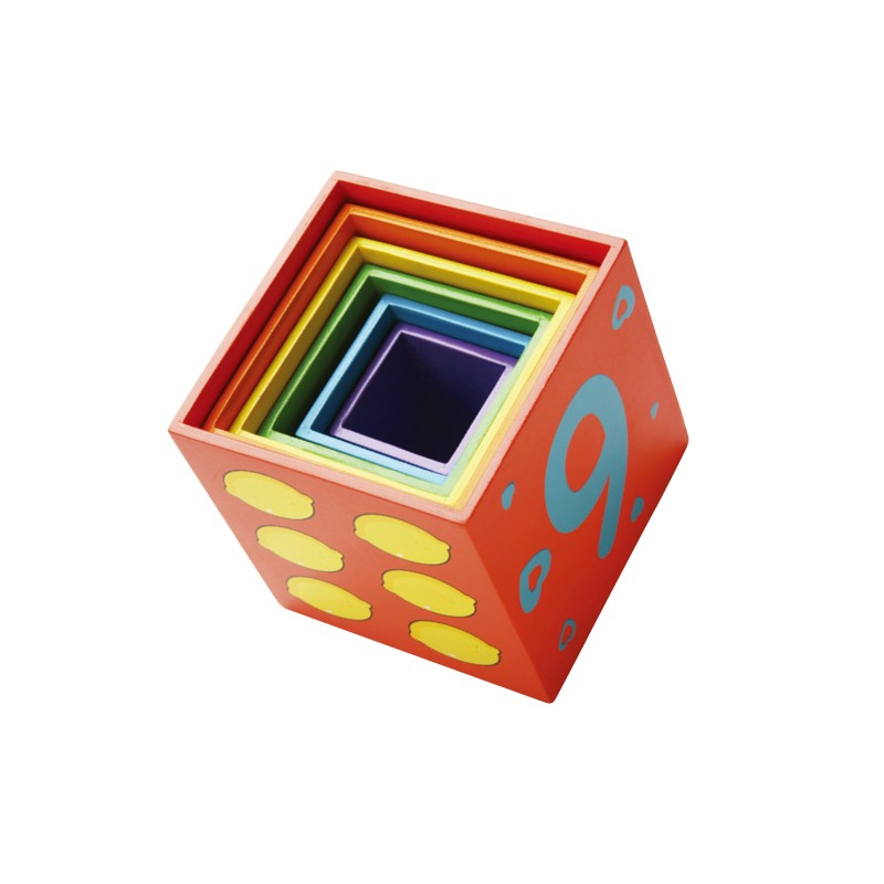 Cuburi de stivuit, tip Montessori, +12 luni, VIGA