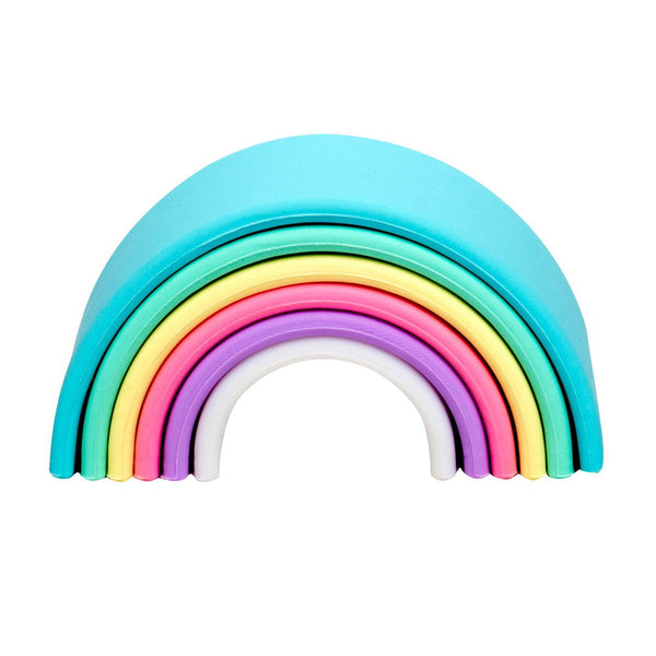 Rainbow, joc montessori de stivuire, 6 piese, nordic, Dena Toys