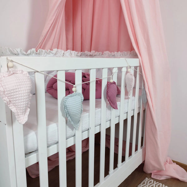 Ghirlanda decorativa pentru camera copilului, Frunze Roz - Gri, Koell