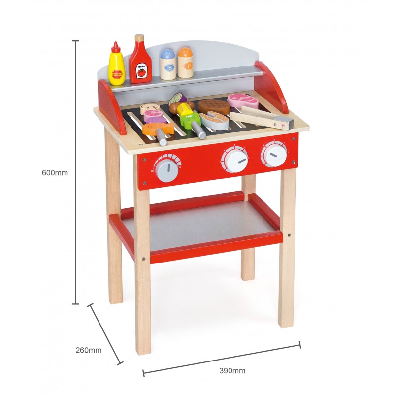 Jucarie din lemn, Grill si barbecue, tip Montessori, +3ani, Viga