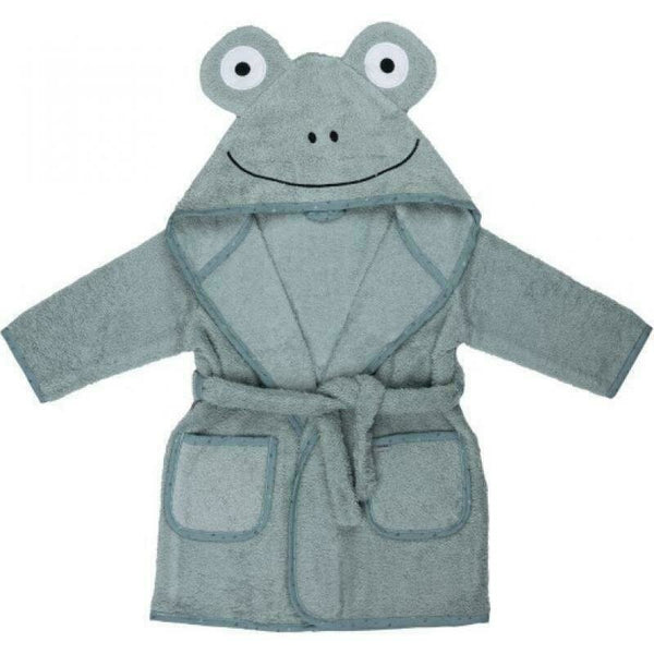 Halat de baie cu urechi Frog, Cu buzunare, Cu cordon, 4 - 6 ani, Marime 110/116, Green, Bubaba