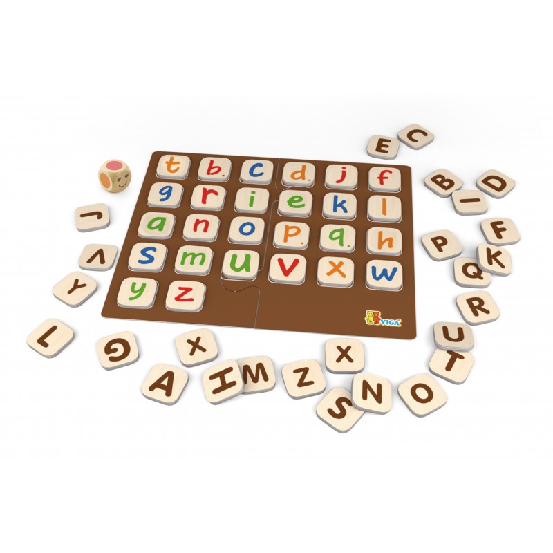 Joc educativ, Invata alfabetul, tip Montessori, din lemn, +3ani, VIGA