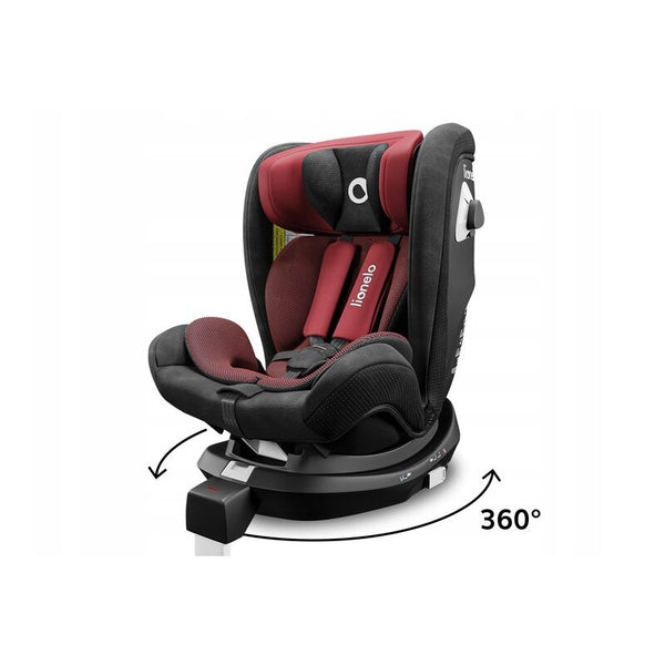 Scaun auto Braam Burgundy Pozitie de somn, Protectie laterala, Rotire 360 grade, 0-36 Kg, cu Isofix, Conform cu standardul european de securitate ECE R44/04, Rosu, Lionelo